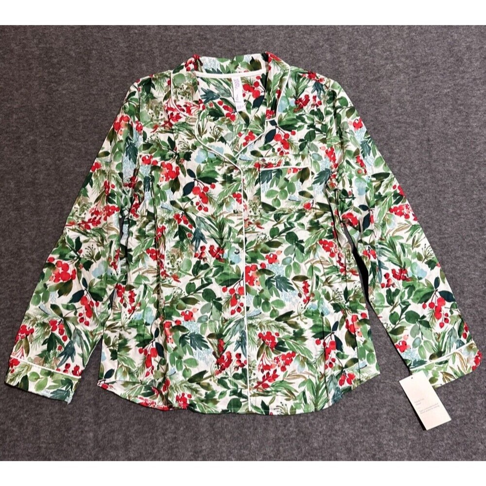 Stars Above Women's Sleepwear Long Sleeve Floral Print Green Medium